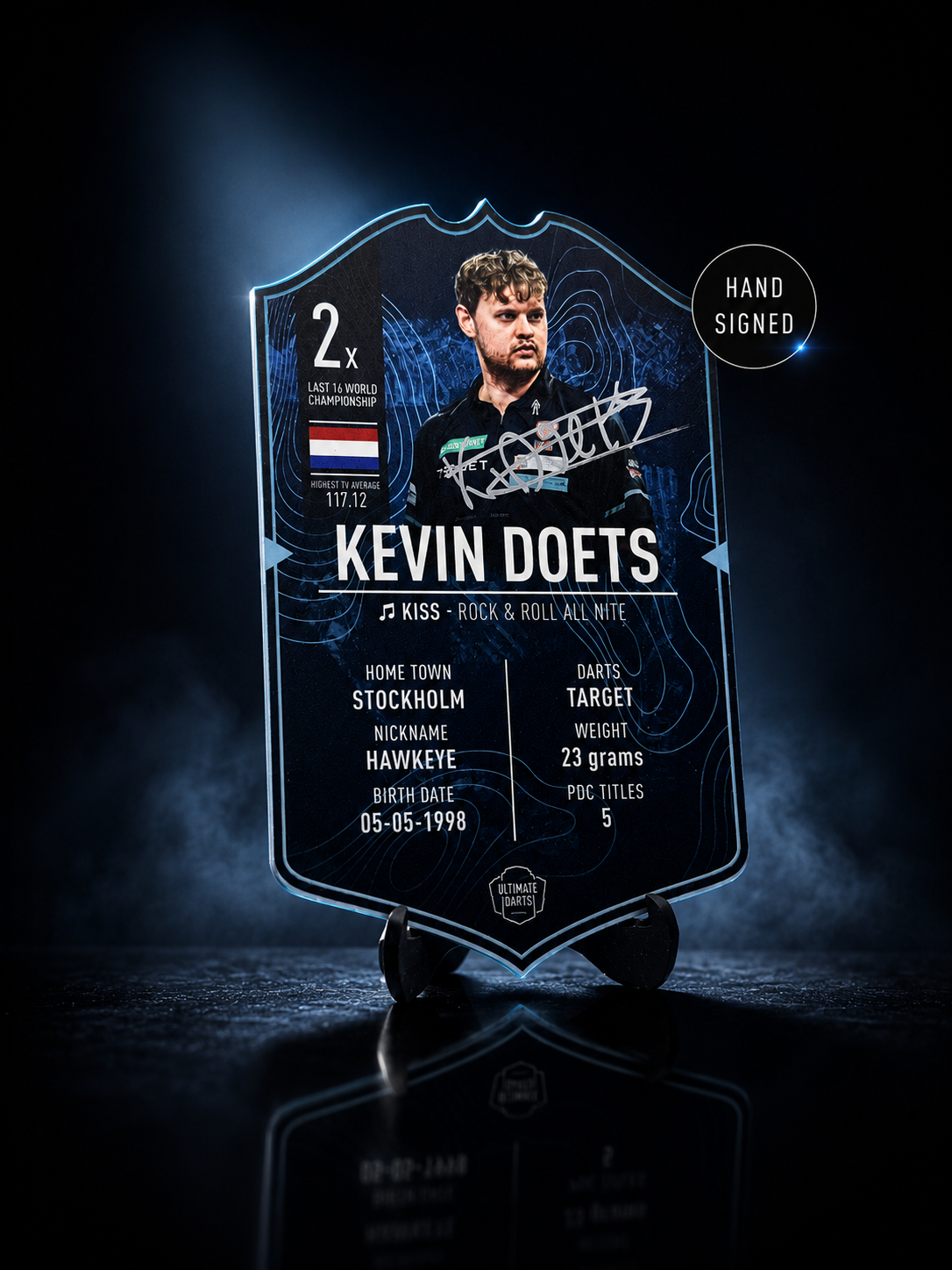 EXCLUSIVE HAND-SIGNED Kevin Doets Ultimate MINI Darts Card