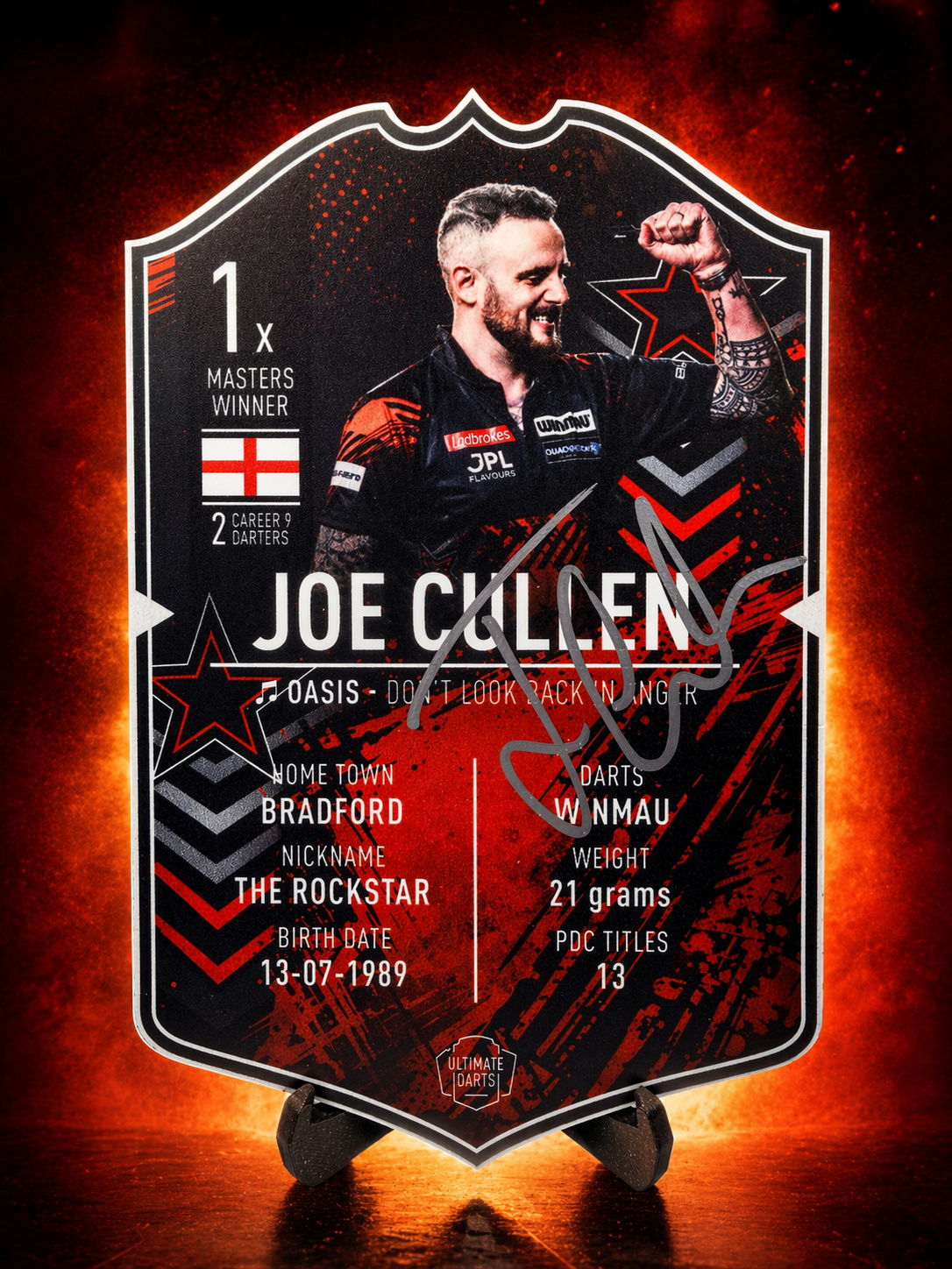 EXCLUSIVE SIGNED JOE CULLEN Ultimate MINI Darts Card