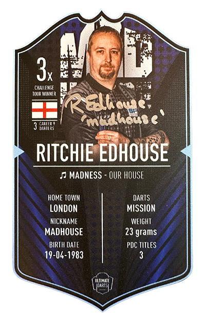 Richie Edhouse Signed Mini Ultimate Darts Card