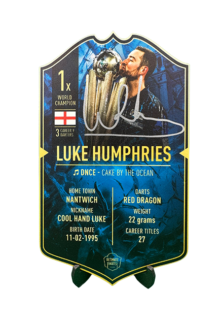 SIGNED Exclusive Luke Humphries WORLD CHAMPION 2024 Mini Ultimate Darts Card