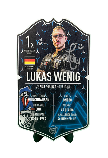 Signed Lukas Wenig Exclusive Mini Ultimate Darts Card