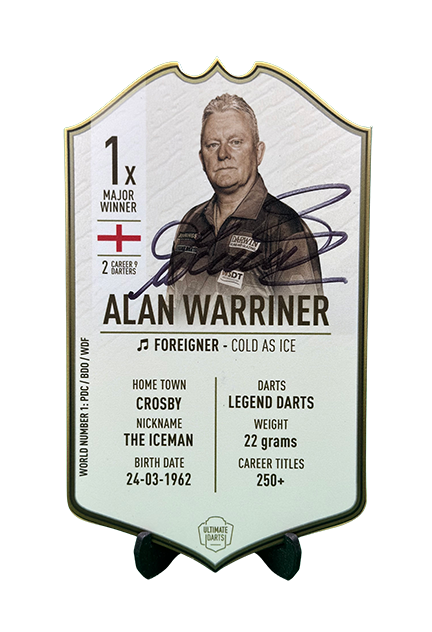 SIGNED IMMORTAL Alan Warriner Mini Ultimate Darts Card