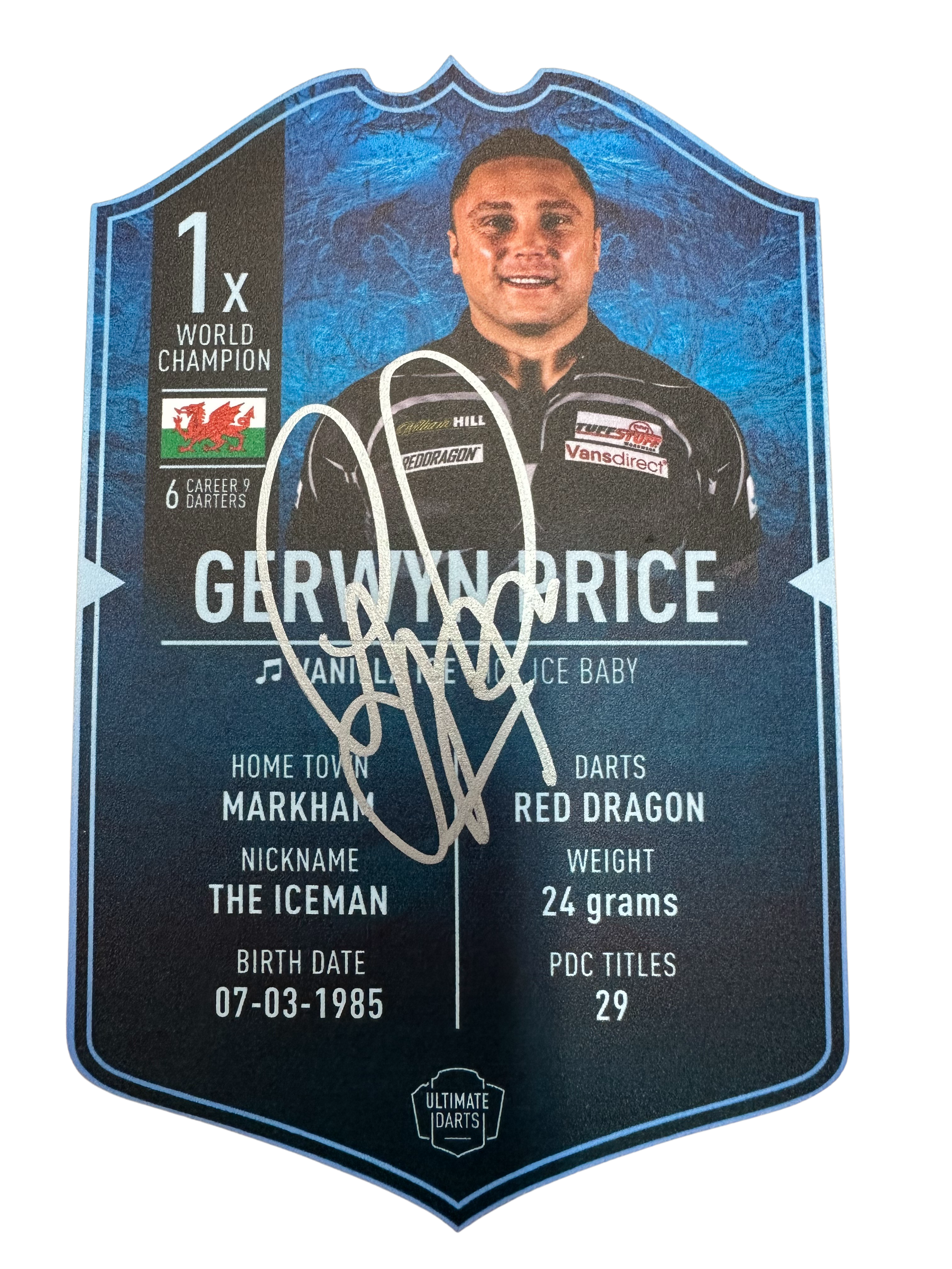 Signed Gerwyn Price Small Ultimate Darts Card