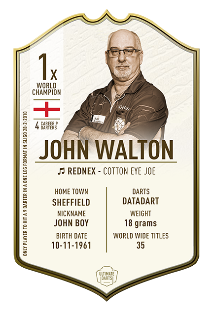 SIGNED IMMORTAL John Walton Mini Ultimate Darts Card