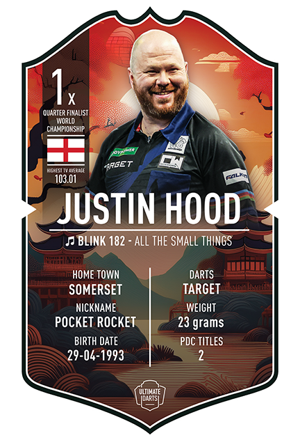 Justin Hood 2026 Ultimate Darts Card