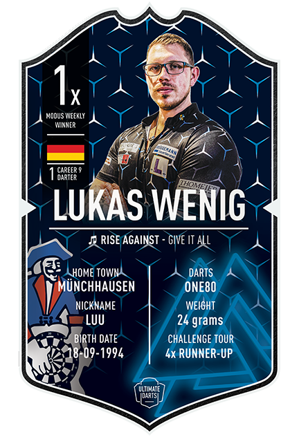 Lukas Wenig Ultimate Darts Card