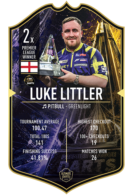 Luke Littler Premier League Champion 2026 Ultimate Darts Card