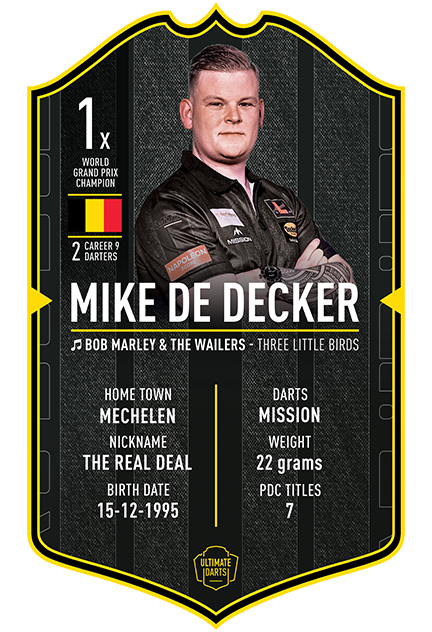 SIGNED Exclusive Mike de Decker 2025 Mini Ultimate Darts Card