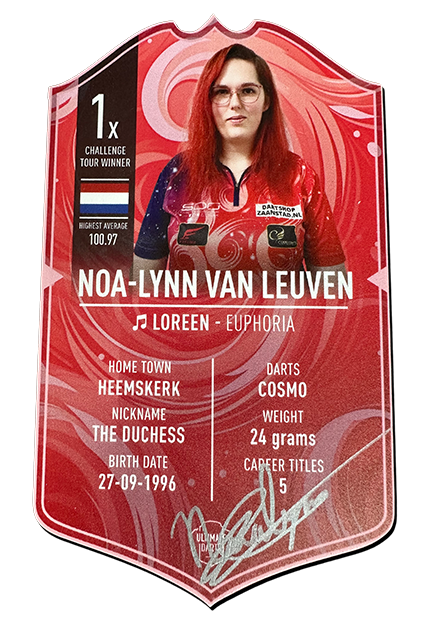 SIGNED EXCLUSIVE Noa-Lynn van Leuven Mini Ultimate Darts Card