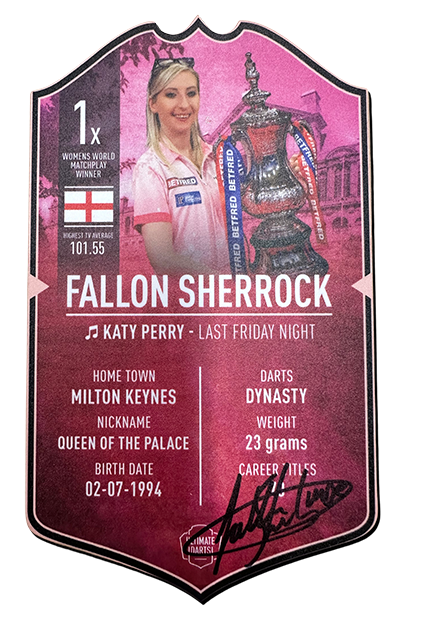 Exclusive Fallon Sherrock *Signed* Mini Ultimate Darts Card