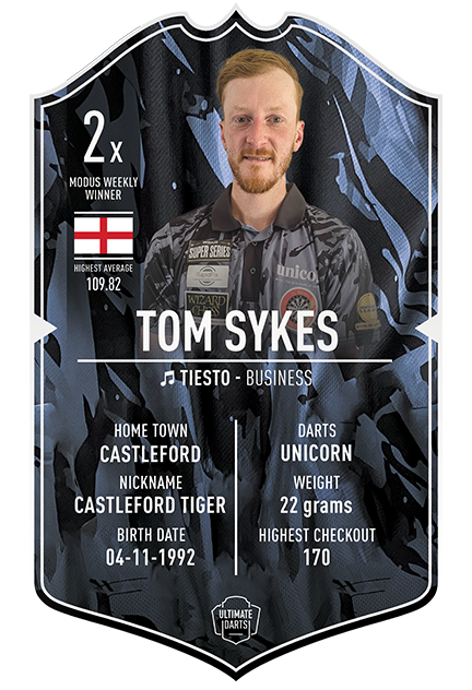 Signed Exclusive Tom Sykes Mini Ultimate Darts Card