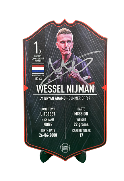 SIGNED Exclusive Wessel Nijman Mini Ultimate Darts Card