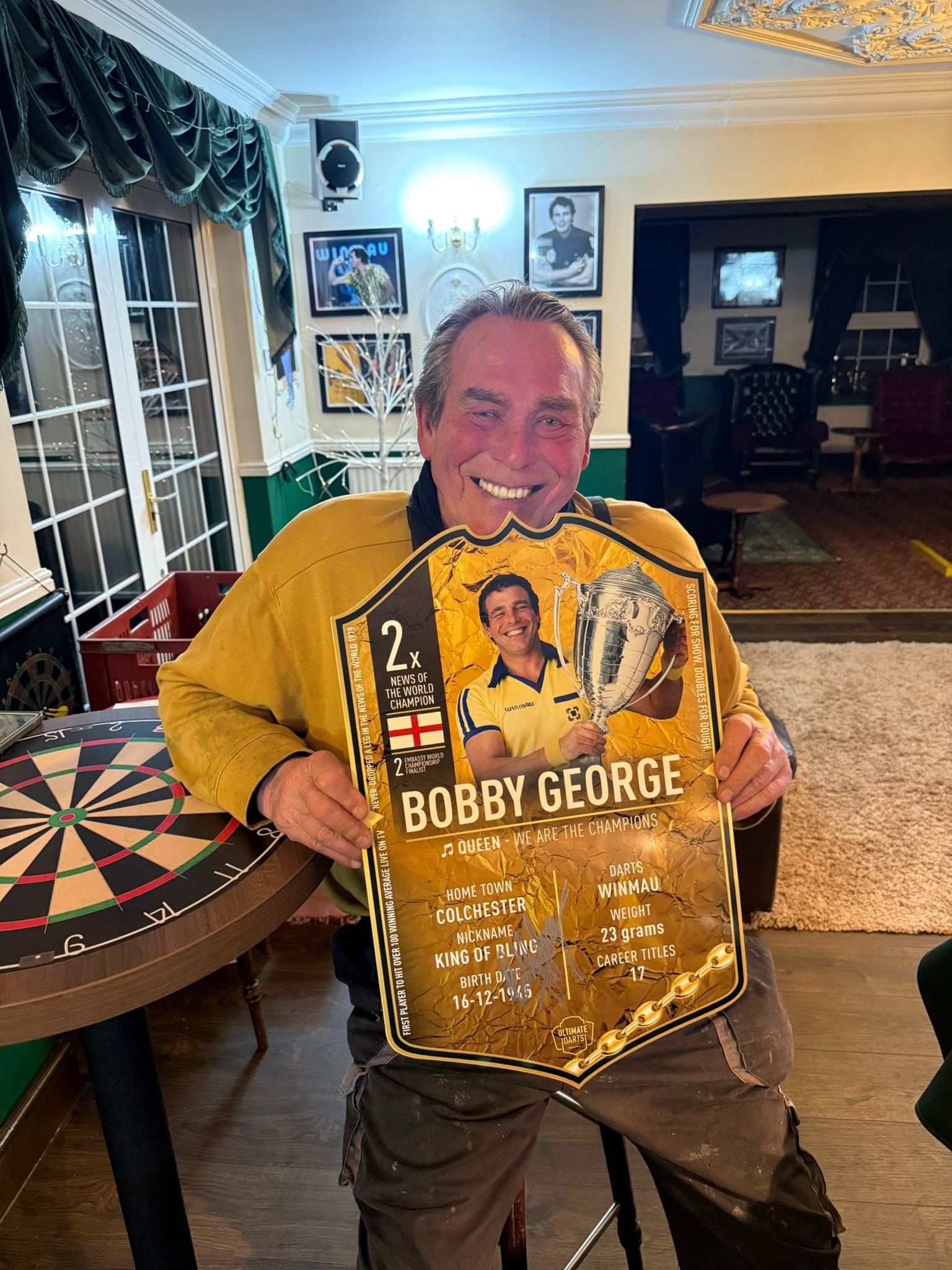 EXCLUSIVE SIGNED BOBBY GEORGE Ultimate MINI Darts Card