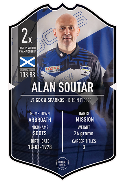 ALAN SOUTAR ULTIMATE DARTS CARD - Ultimate Darts