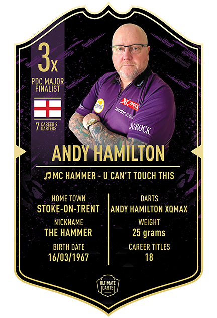 ANDY HAMILTON ULTIMATE DARTS CARD