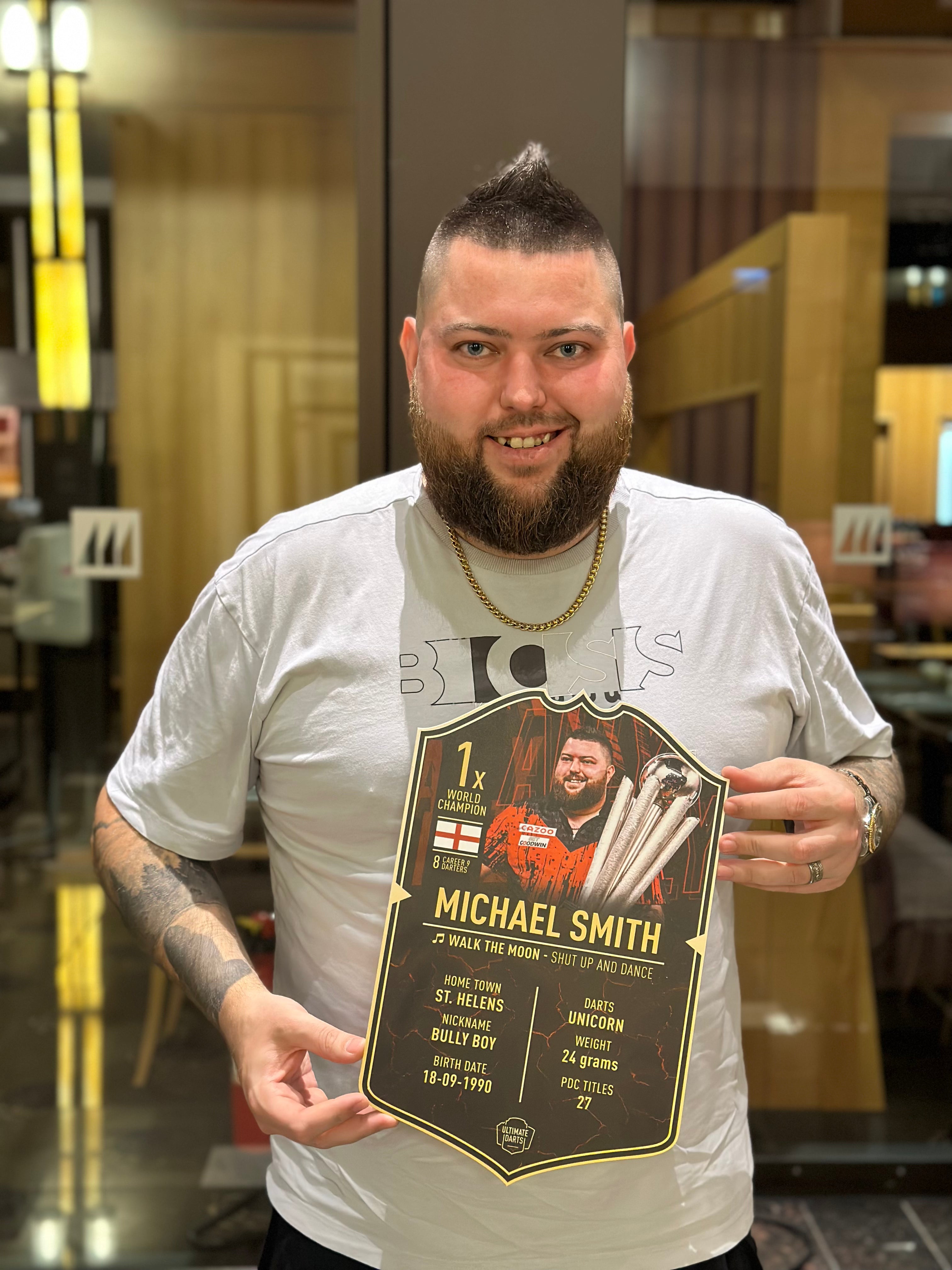 EXCLUSIVE Michael Smith World Champion 2023 *Signed* Mini Ultimate Darts Card - Ultimate Darts