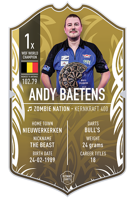 SIGNED Andy Baetens Mini Ultimate Darts Card