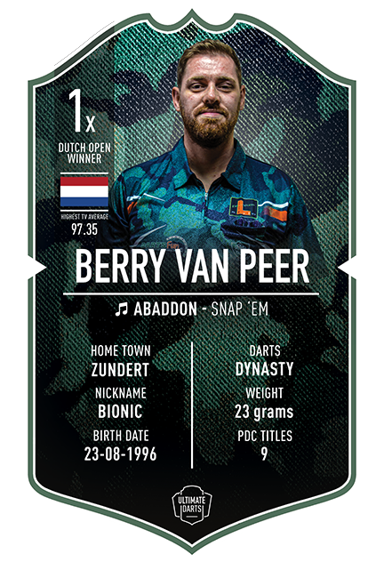 Berry van Peer Ultimate Darts Card