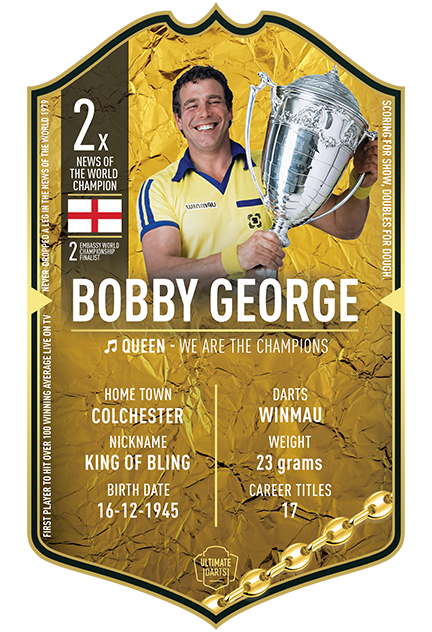 EXCLUSIVE SIGNED BOBBY GEORGE Ultimate MINI Darts Card