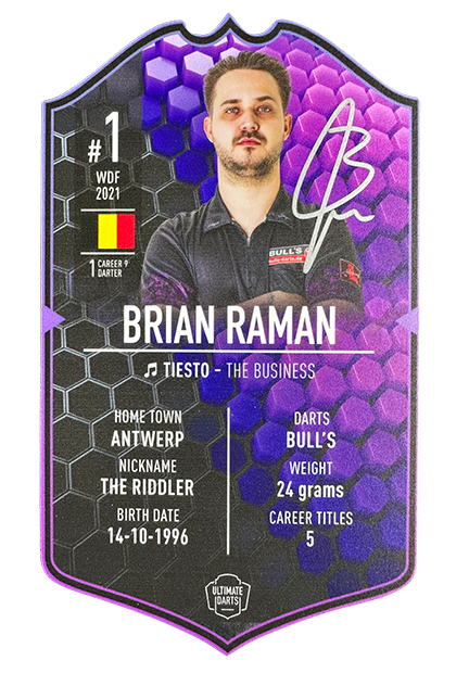 Brian Raman Signed Ultimate Dart Card