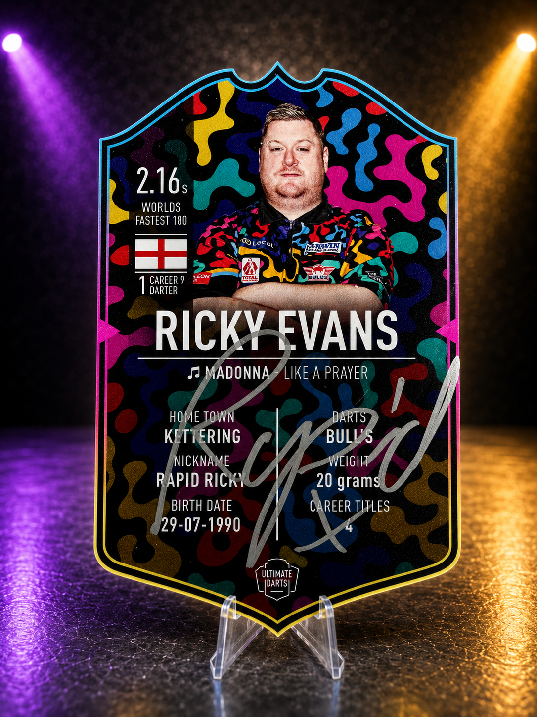 Hand Signed Ricky Evans 2026 Ultimate Darts Card