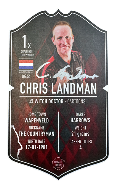 Chris Landman Signed Ultimate Darts Card