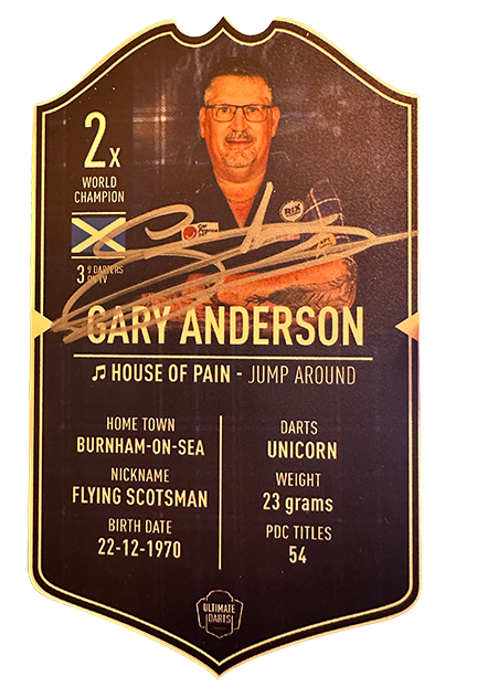 SIGNED EXCLUSIVE Gary Anderson 2024 Mini Ultimate Darts Card