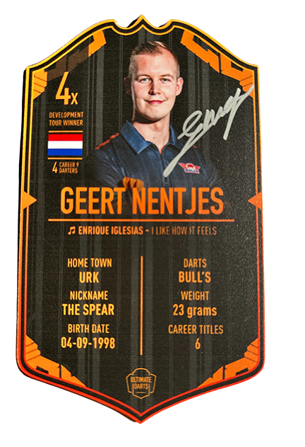 Geert Nentjes Signed Ultimate Darts Card