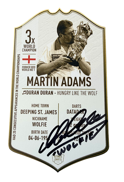 SIGNED IMMORTAL Martin Adams Mini Ultimate Darts Card