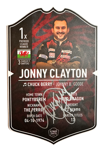 Signed Jonny Clayton Small Ultimate Darts Card