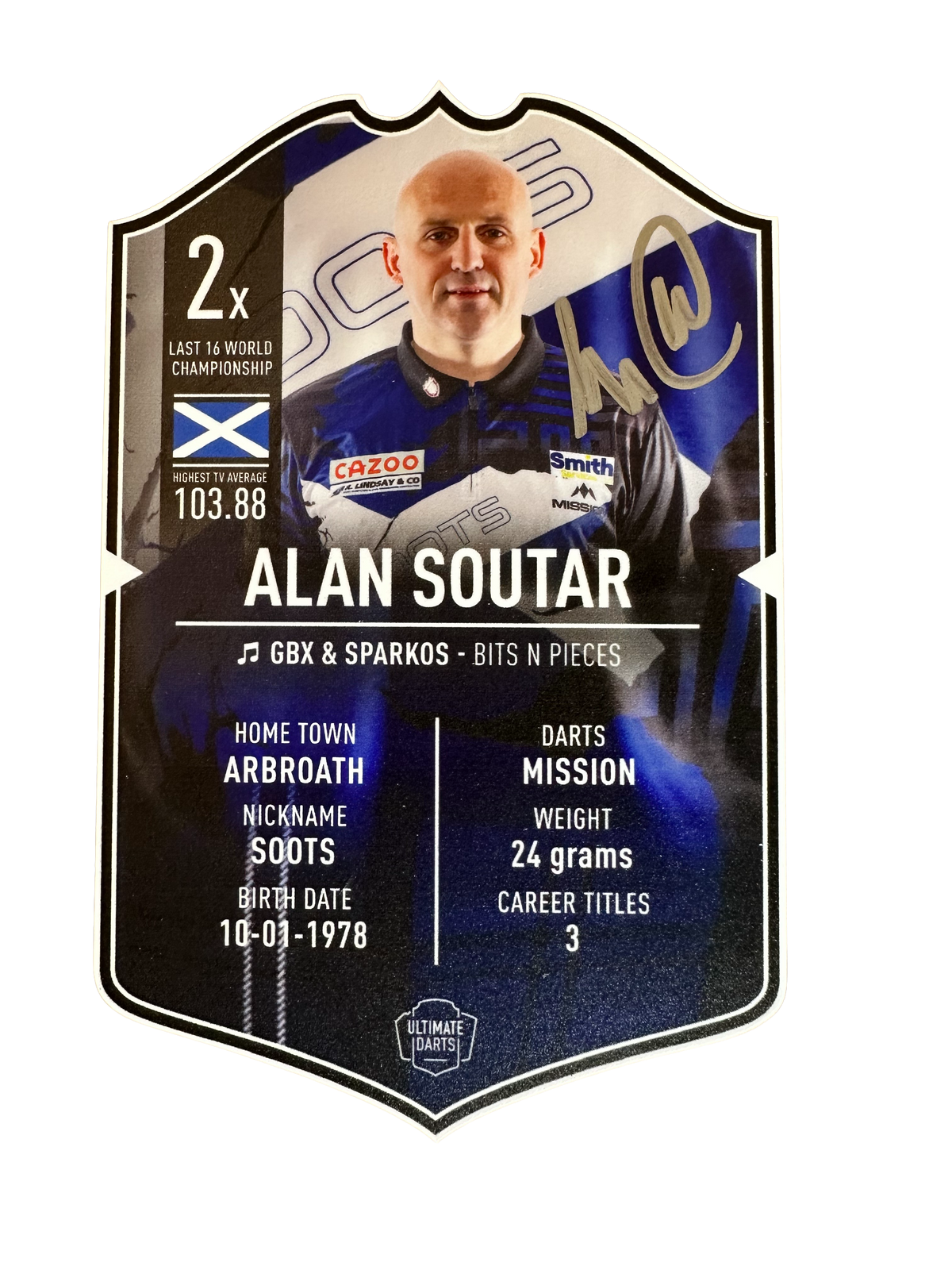 Exclusive Alan Soutar *Signed* Mini Ultimate Darts Card