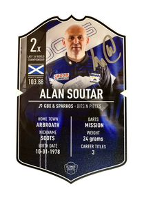 Alan Soutar signed small Ultimate Darts Card