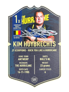 Signed Kim Huybrechts Small Ultimate Darts Card