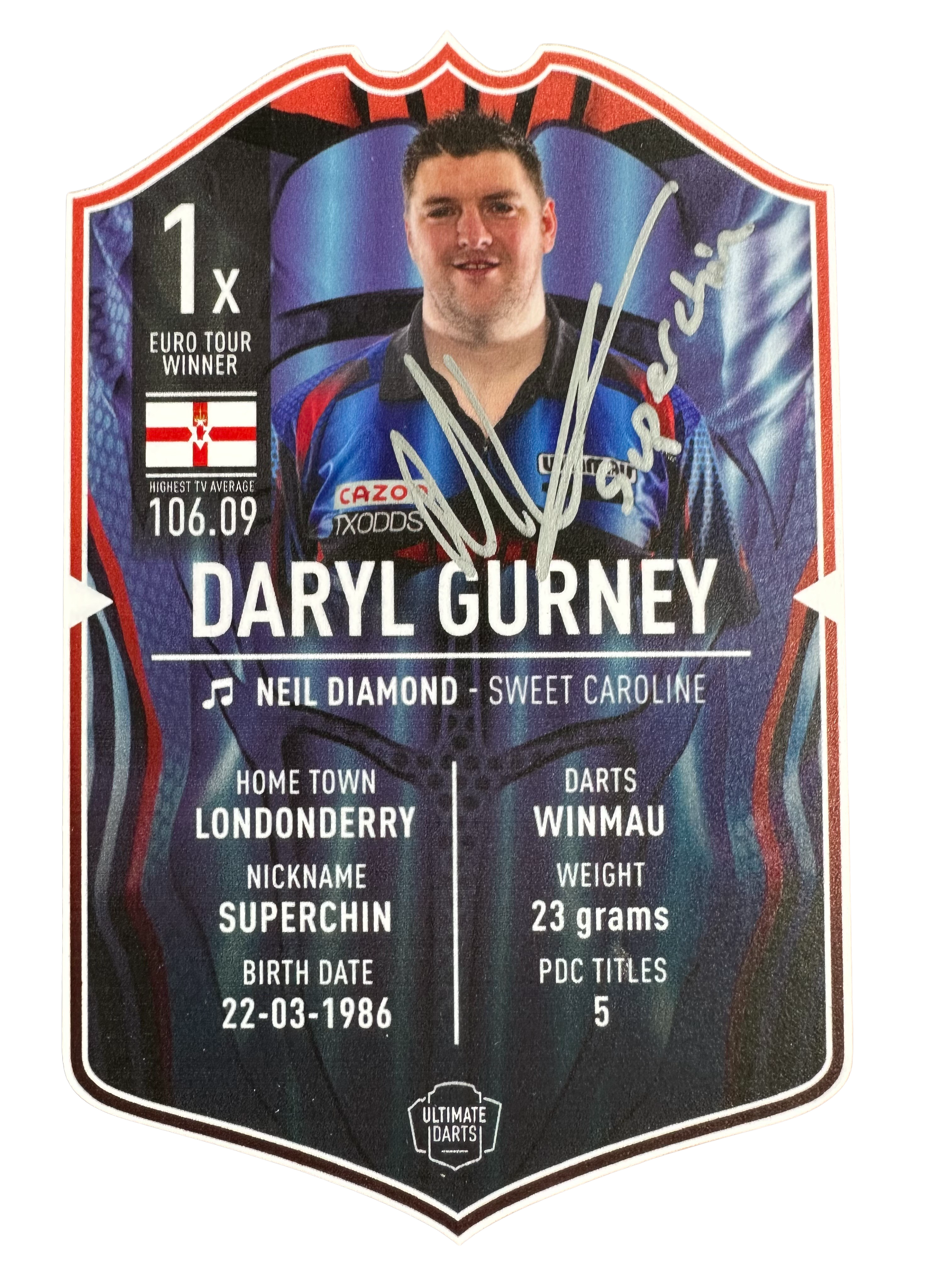 Signed Daryl Gurney Small Ultimate Darts Card