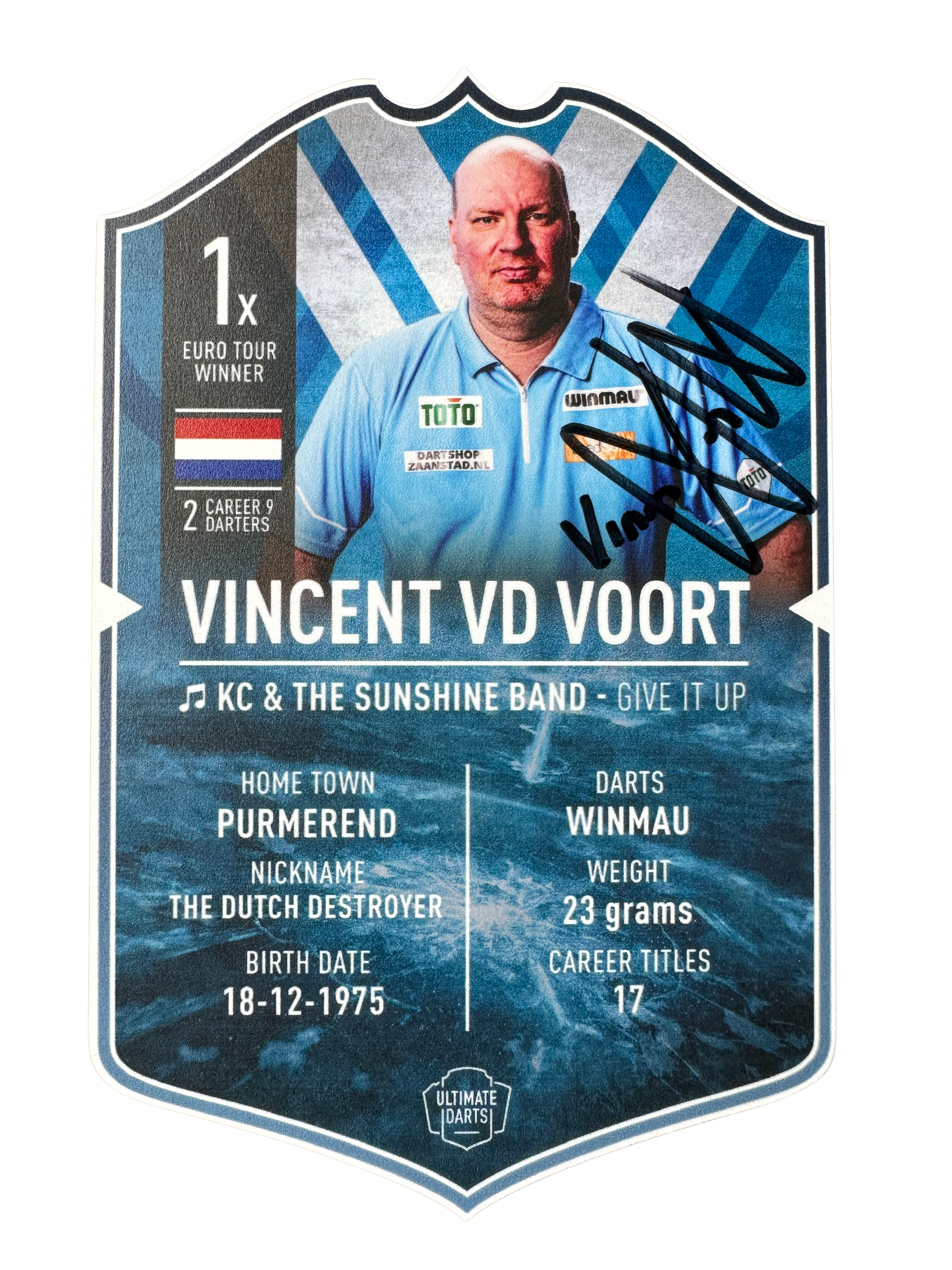 Signed Vincent van der Voort Small Ultimate Darts Card