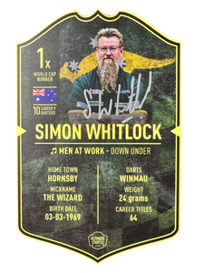 Signed Simon Whitlock Small Ultimate Darts Card