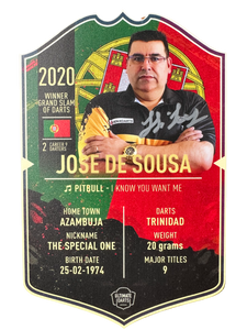 Signed Jose de Sousa Small Ultimate Darts Card
