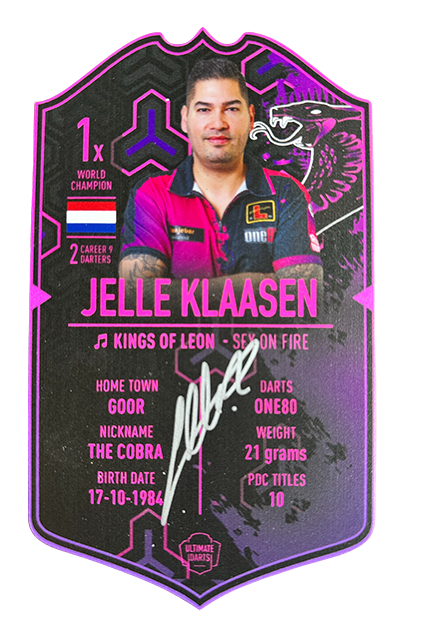 SIGNED Exclusive Jelle Klaasen Mini Ultimate Darts Card