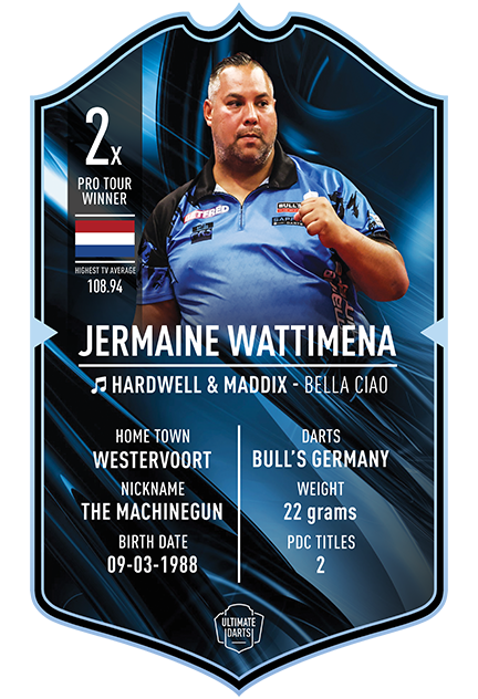 JERMAINE WATTIMENA ULTIMATE DARTS CARD