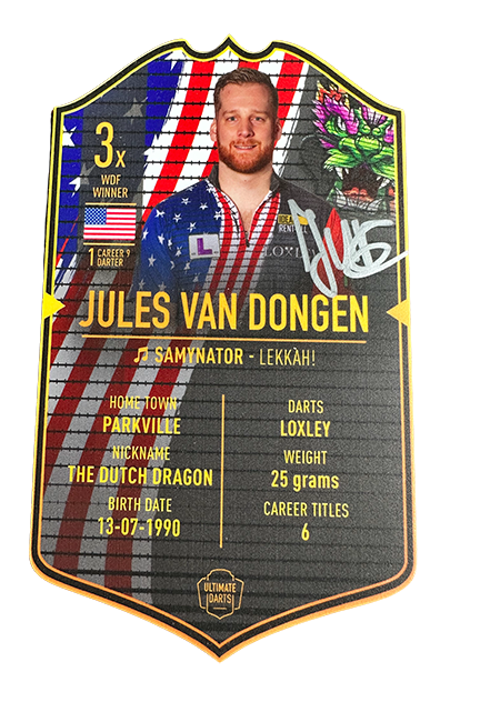 SIGNED Exclusive Jules van Dongen Mini Ultimate Darts Card