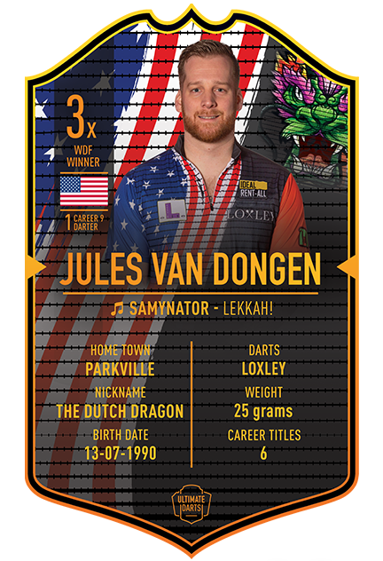 Jules van Dongen Ultimate Darts Card