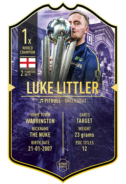 ダーツ LUKE LITTLER WORLD CHAMPION 2025 EDITION LUKE LITTLER WORLD CHAMPION 2025 ULTIMATE DARTS CARD