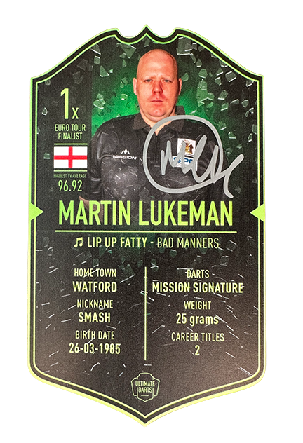 Exclusive Martin Lukeman *Signed* Mini Ultimate Darts Card