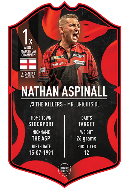NATHAN ASPINALL 2025 ULTIMATE DARTS CARD