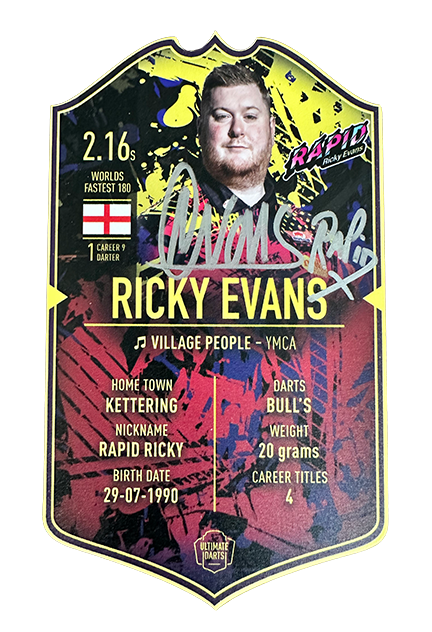 SIGNED Exclusive Ricky Evans Mini Ultimate Darts Card