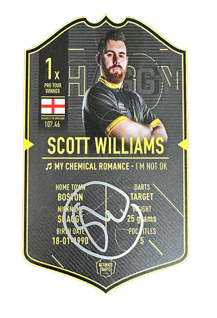 Exclusive Scott Williams *Signed* Mini Ultimate Darts Card