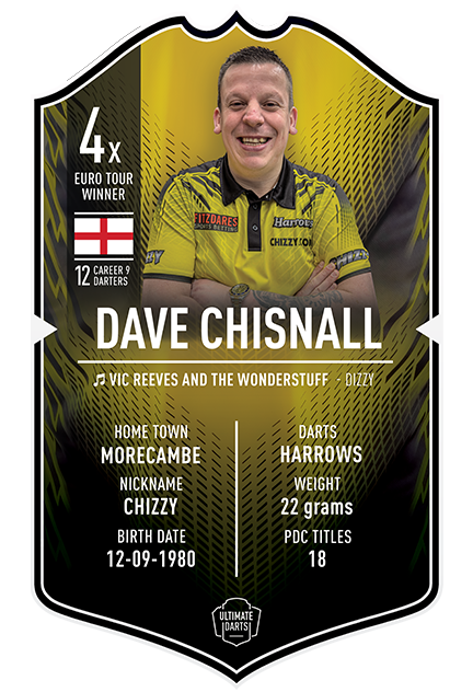 DAVE CHISNALL ULTIMATE DARTS CARD - Ultimate Darts