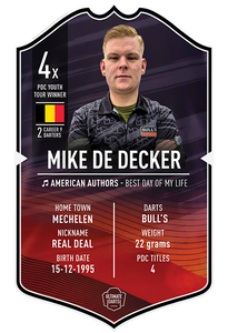Mike De Decker Ultimate Darts Card