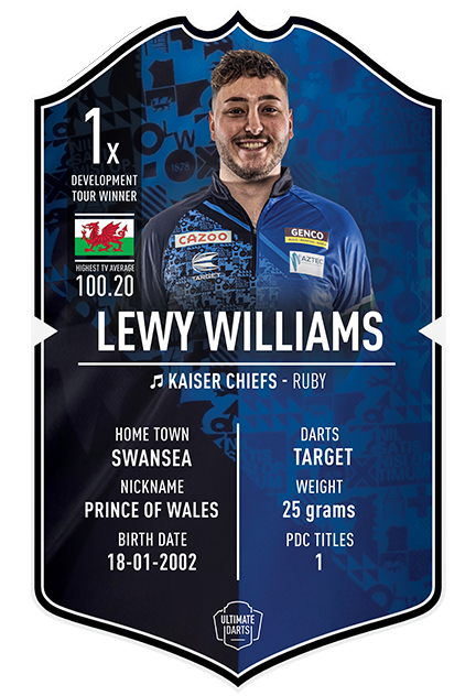 Lewy Williams Ultimate Darts Card