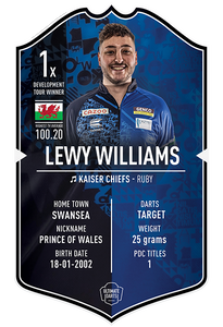 Lewy Williams Ultimate Darts Card